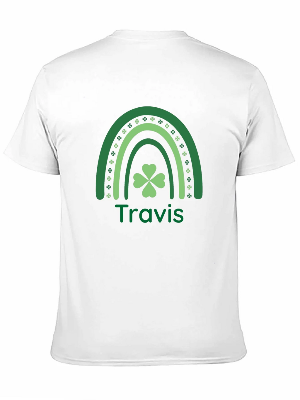 St. Patricks Day Travis Rainbow Clover T-Shirt