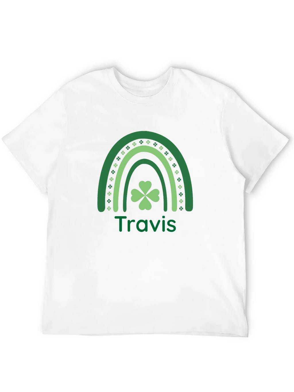 St. Patricks Day Travis Rainbow Clover T-Shirt
