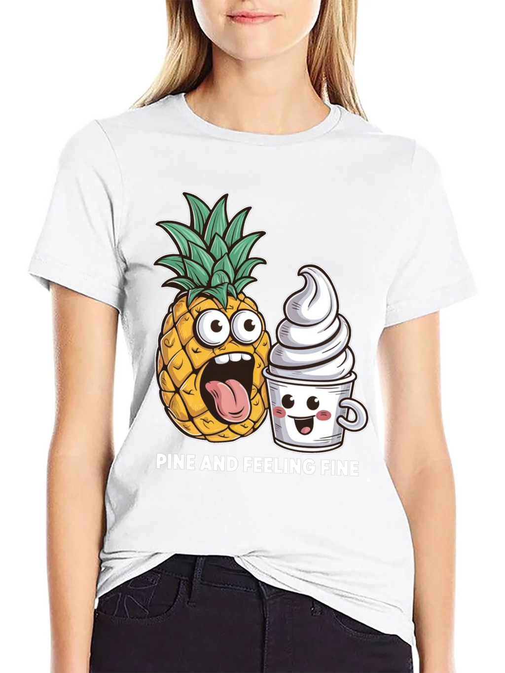 Pine and Feeling Fine Black Graphic T-Shirt