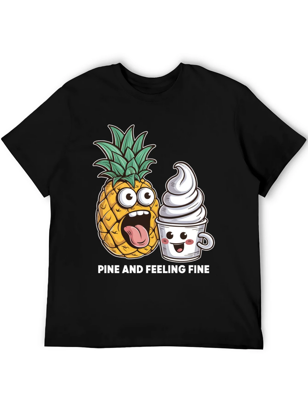 Pine and Feeling Fine Black Graphic T-Shirt