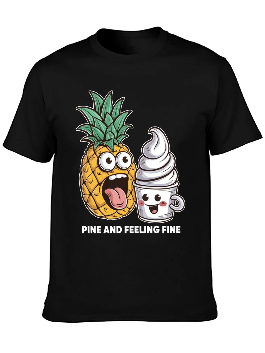 Pine and Feeling Fine Black Graphic T-Shirt