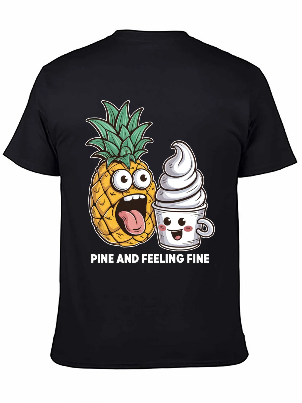 Pine and Feeling Fine Black Graphic T-Shirt