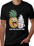 Pine and Feeling Fine Black Graphic T-Shirt