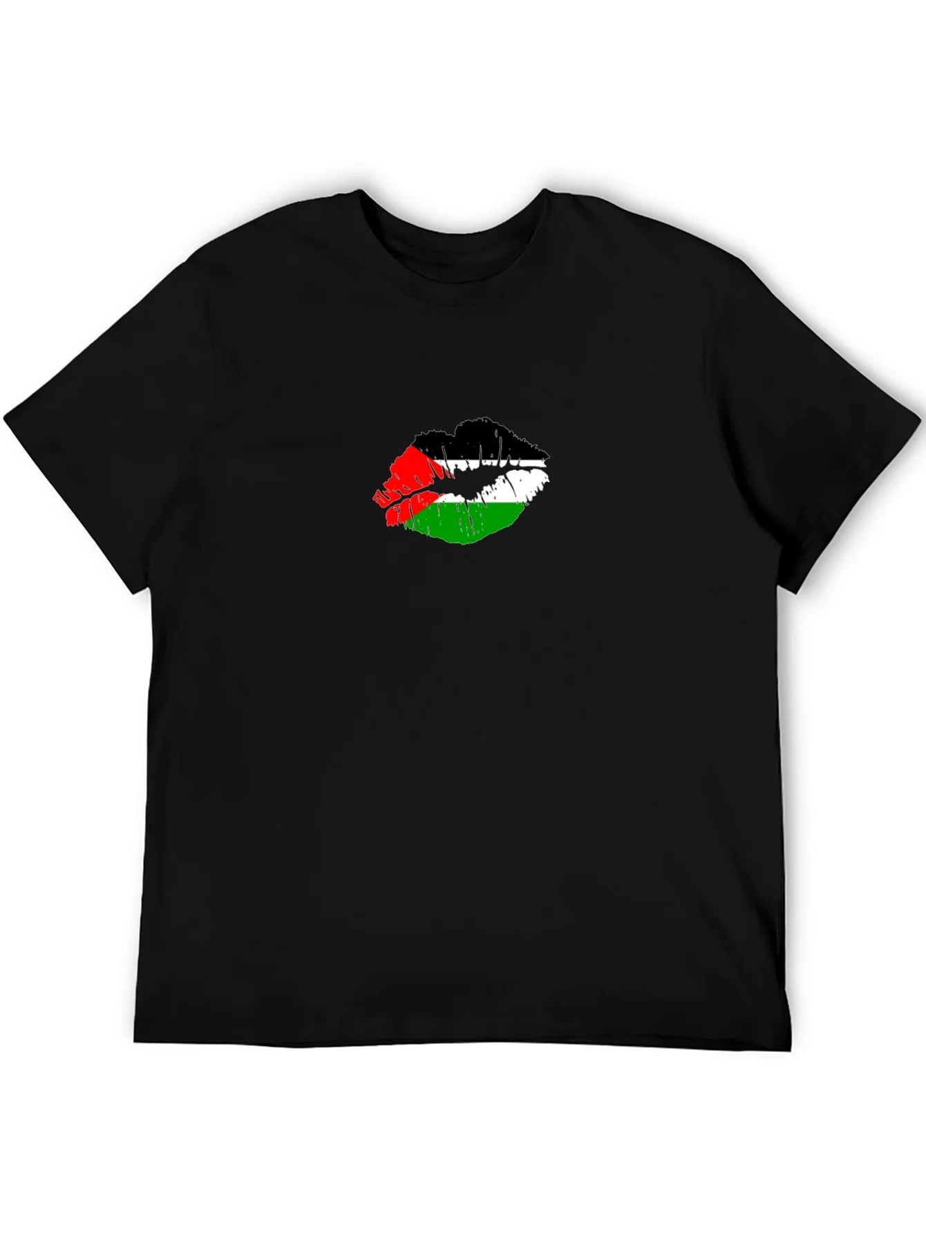 Palestine Flag Lips T-Shirt - Unique Graphic Tee