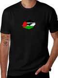 Palestine Flag Lips T-Shirt - Unique Graphic Tee