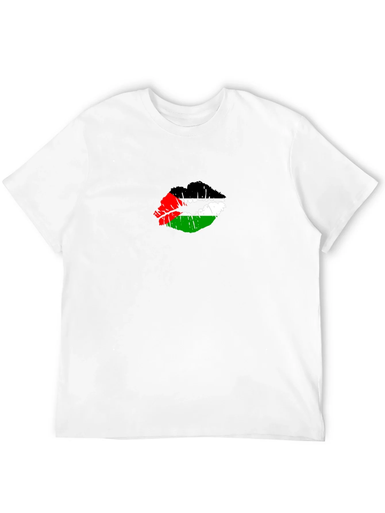Palestine Flag Lips T-Shirt - Unique Graphic Tee