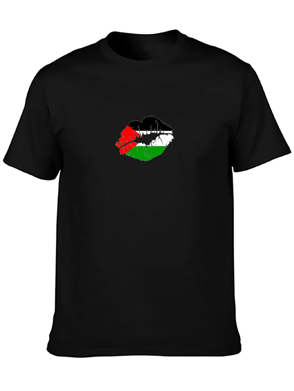 Palestine Flag Lips T-Shirt - Unique Graphic Tee