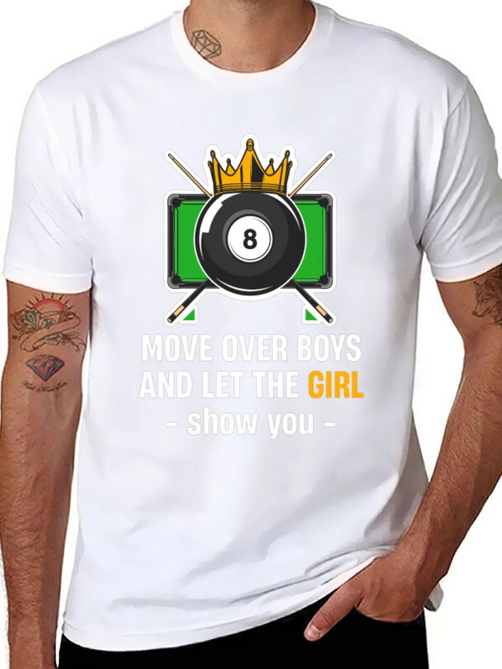 Billiards Girl T-Shirt - Move Over Boys