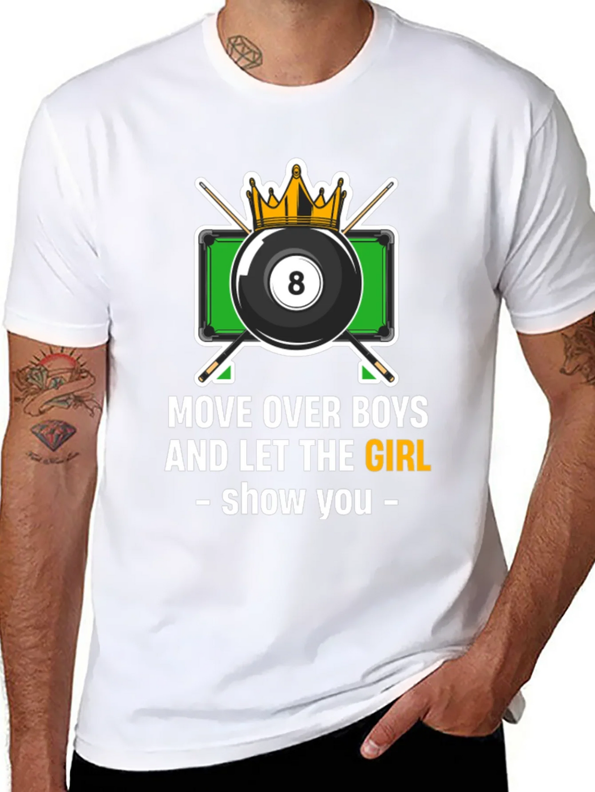 Billiards Girl T-Shirt - Move Over Boys