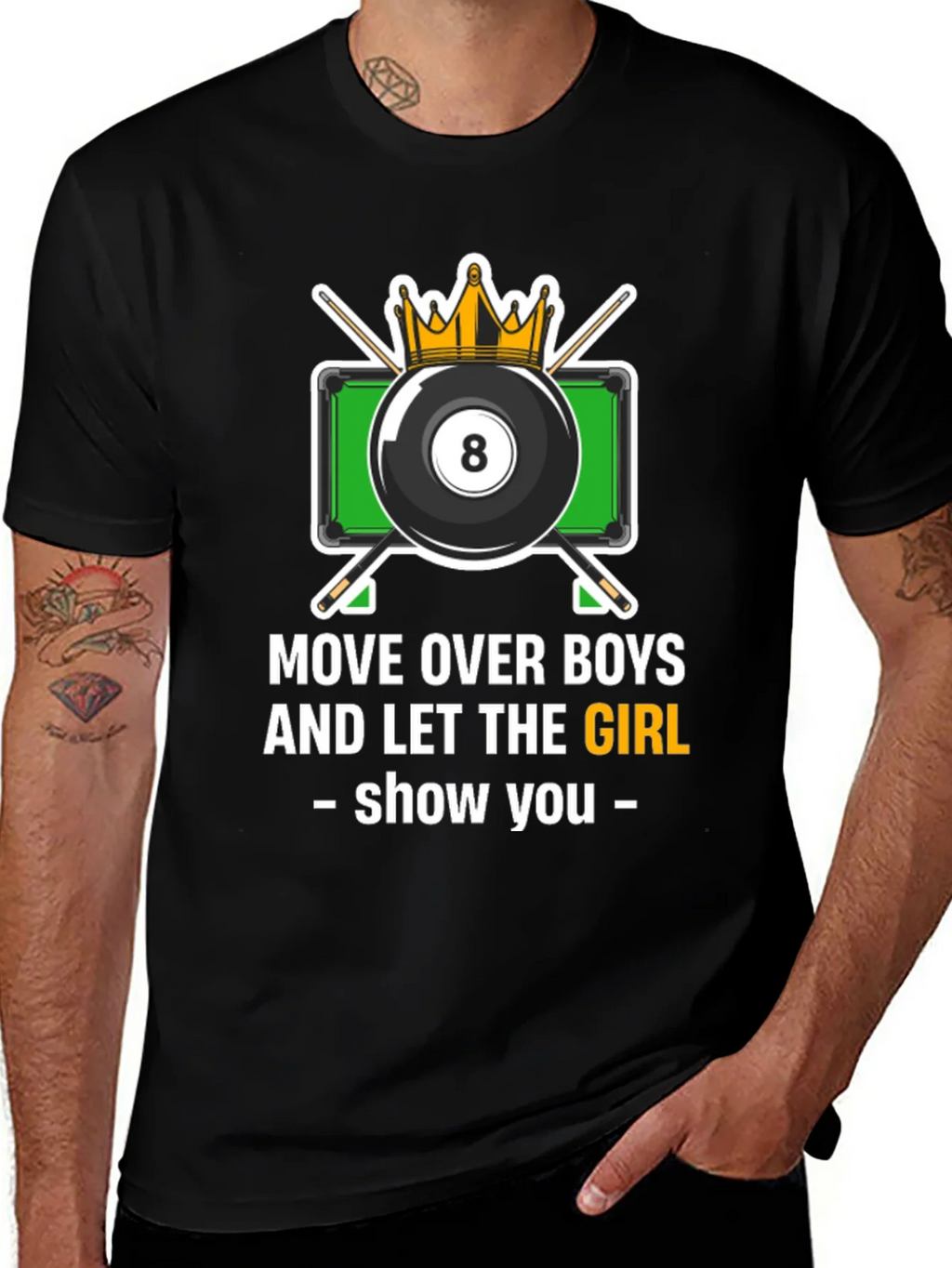 Billiards Girl T-Shirt - Move Over Boys