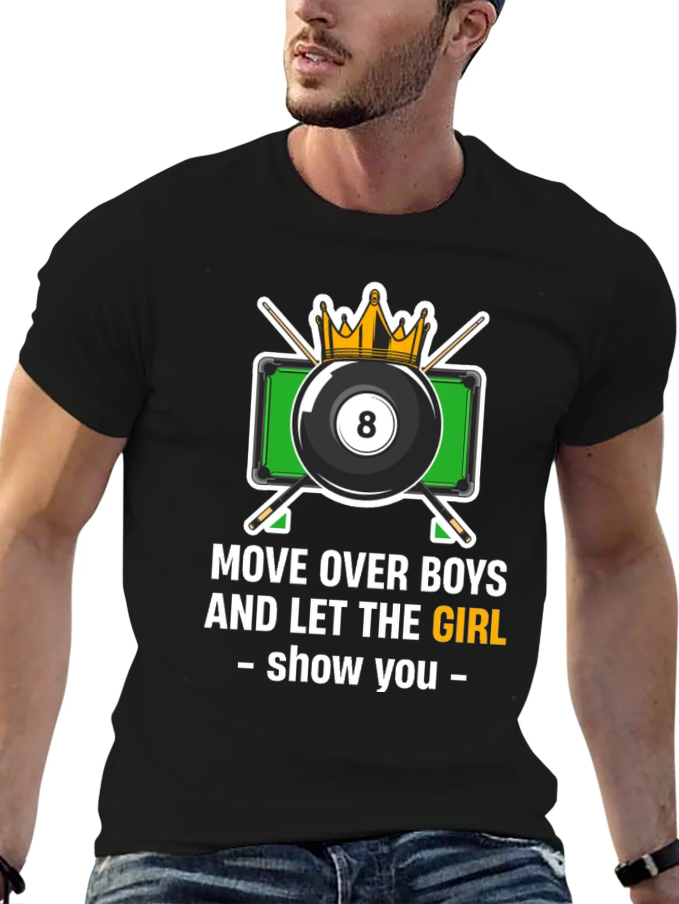 Billiards Girl T-Shirt - Move Over Boys