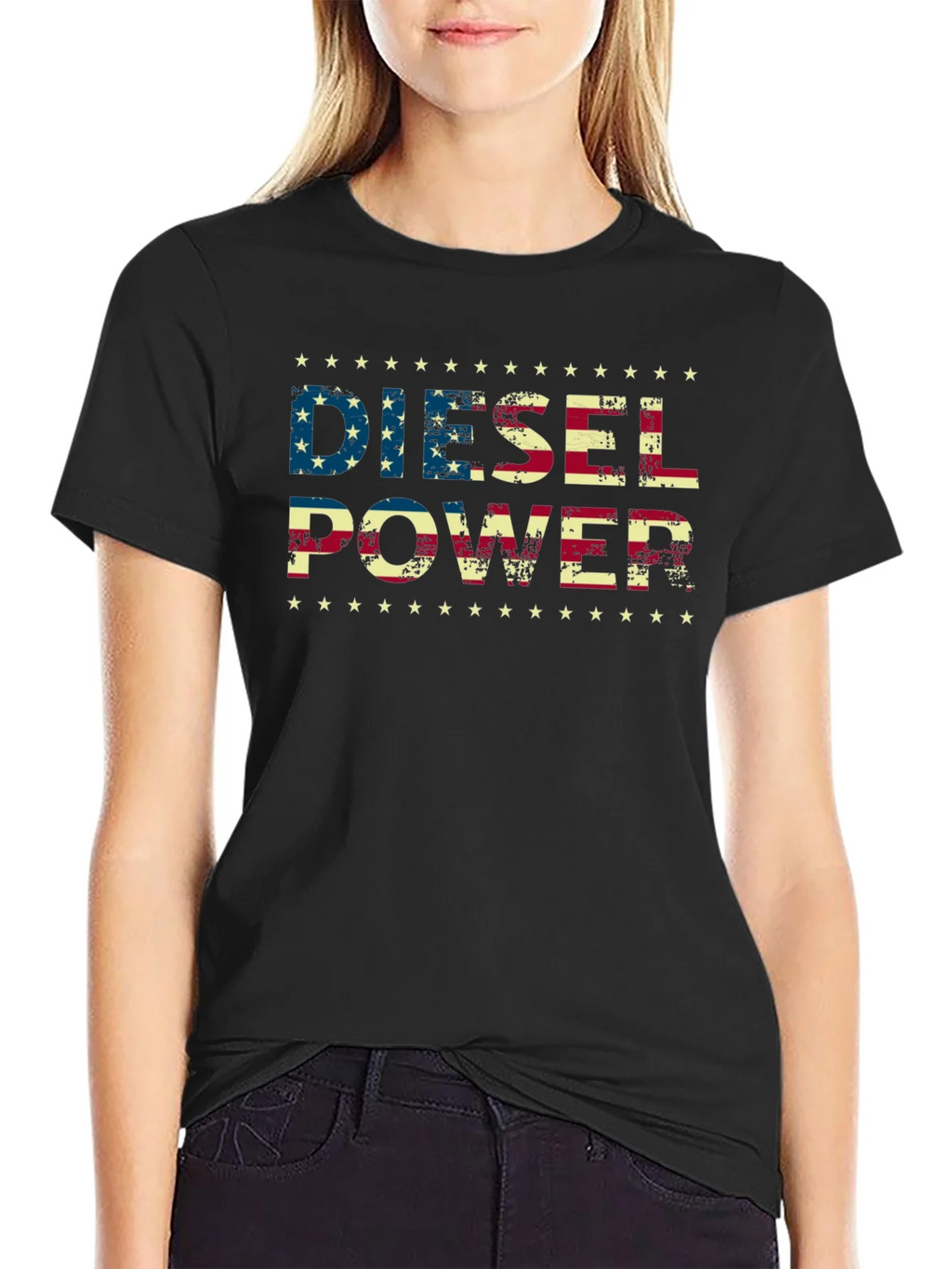Diesel Power American Flag Graphic T-Shirt