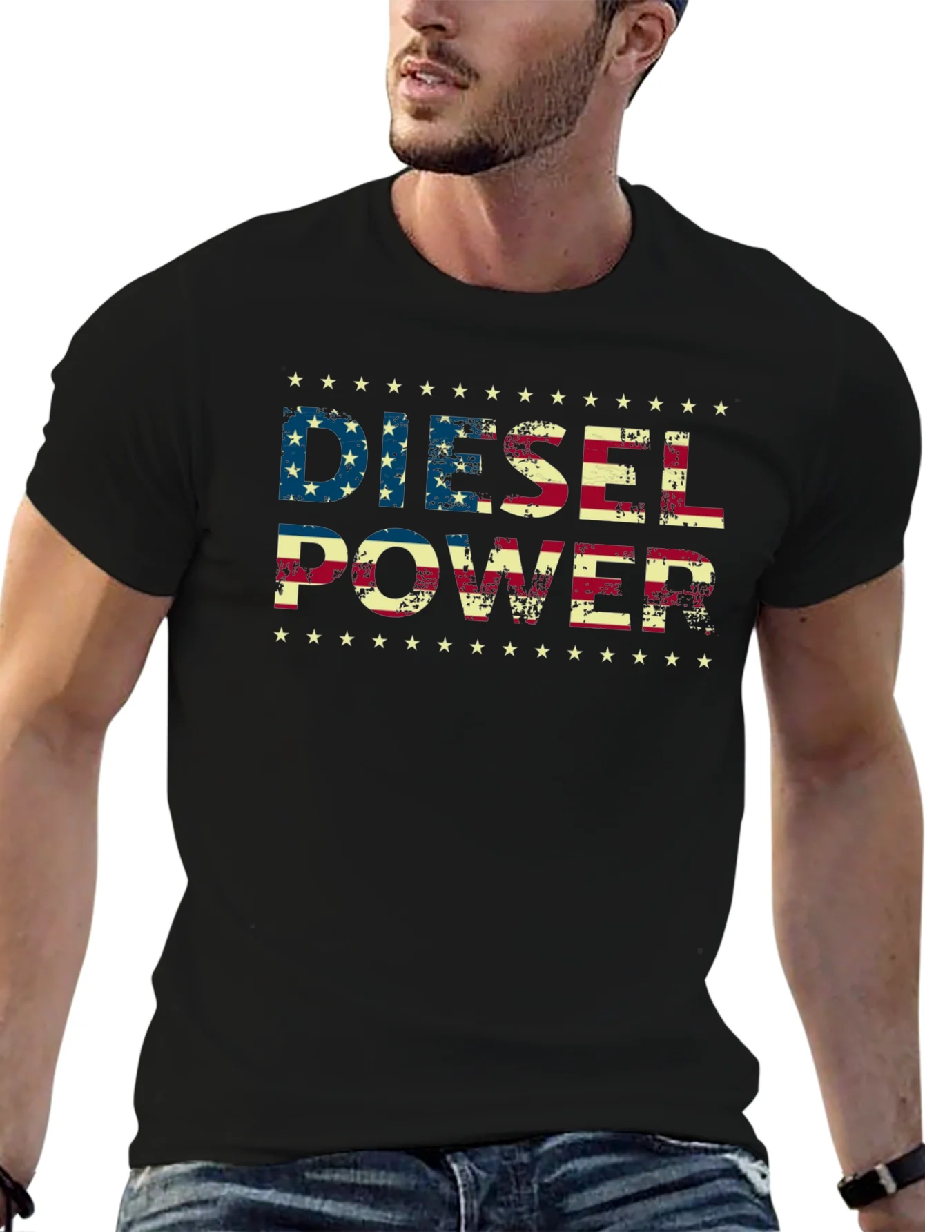 Diesel Power American Flag Graphic T-Shirt
