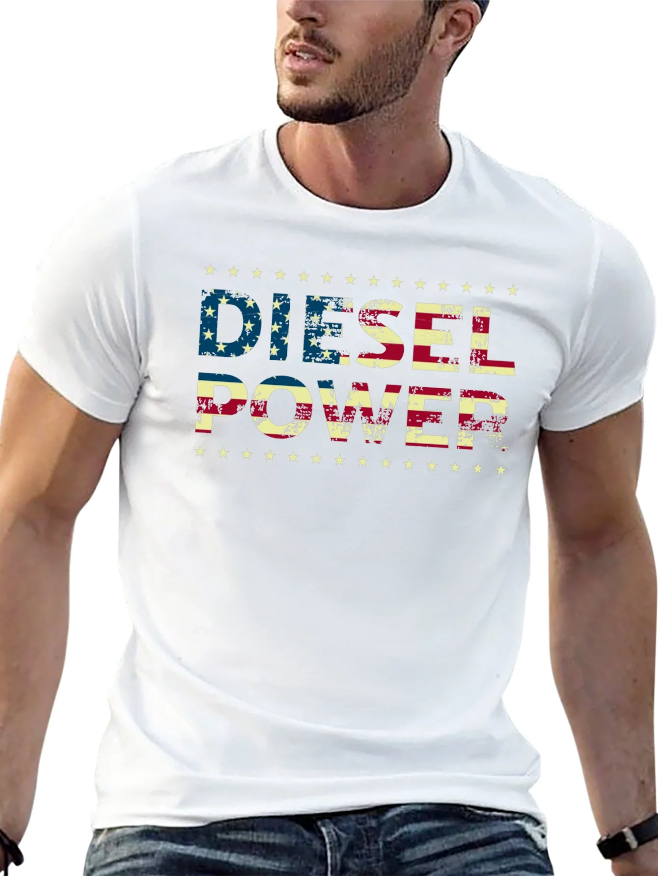 Diesel Power American Flag Graphic T-Shirt