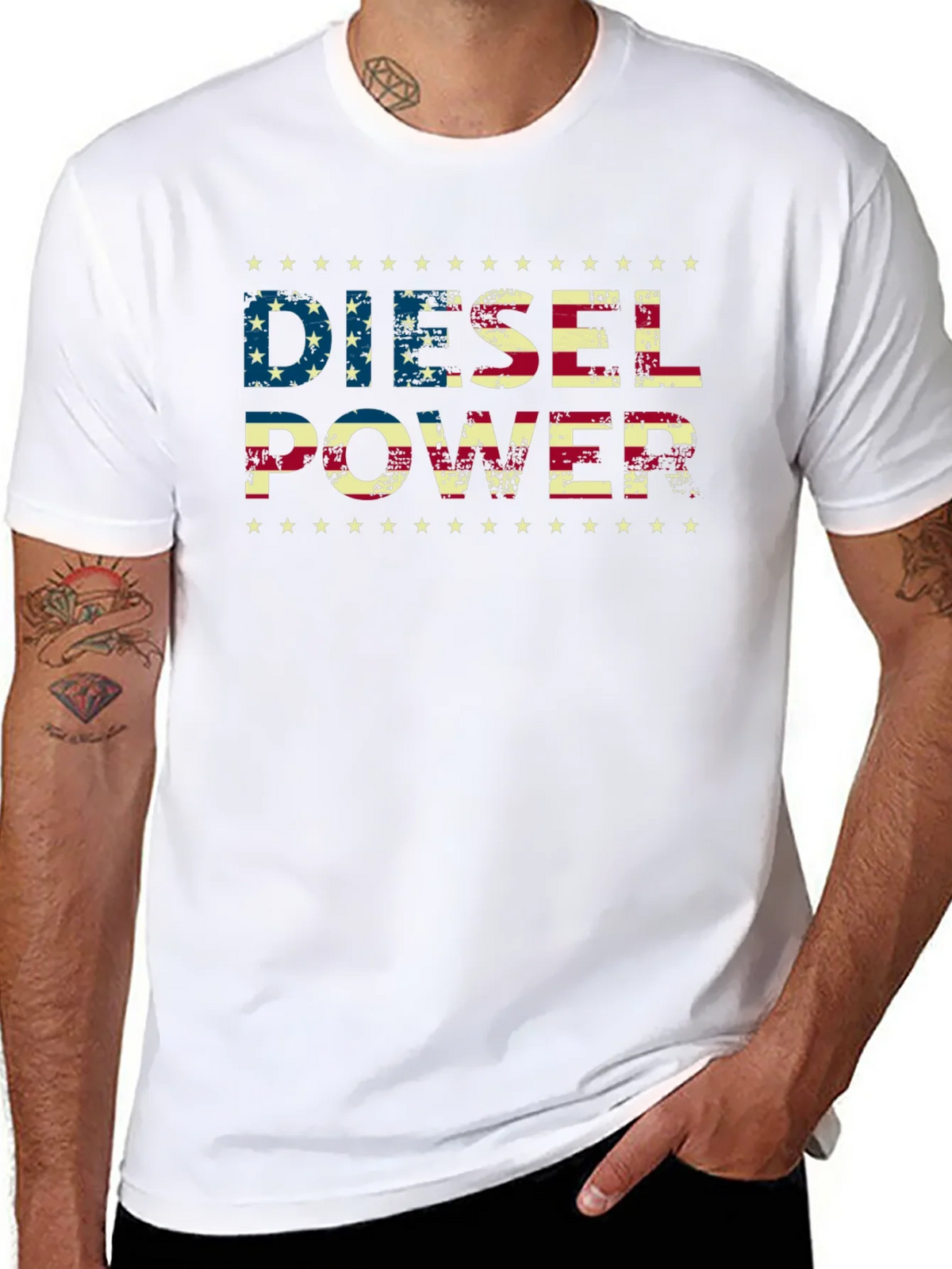 Diesel Power American Flag Graphic T-Shirt