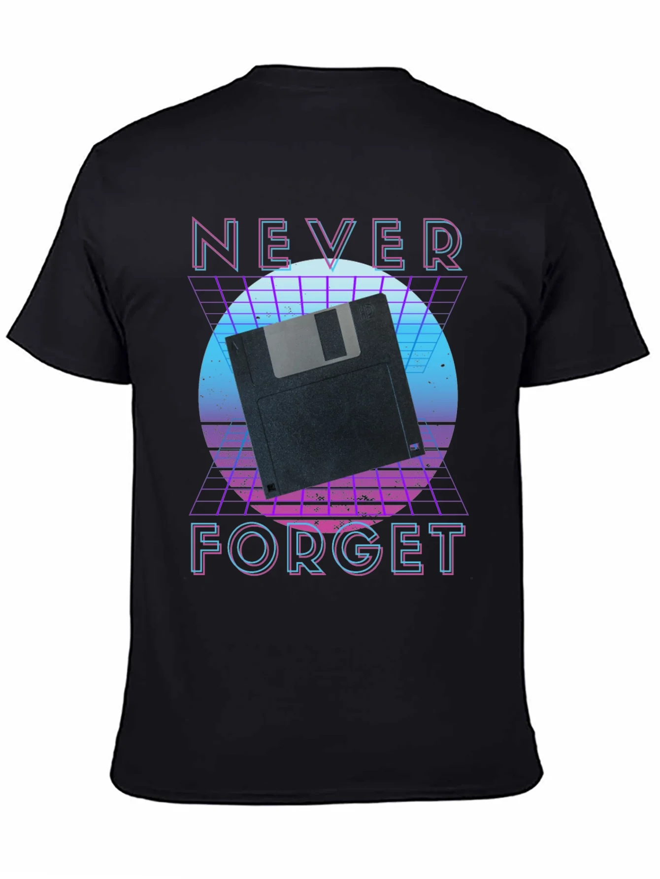Retro Floppy Disk T-Shirt - Never Forget Graphic Tee
