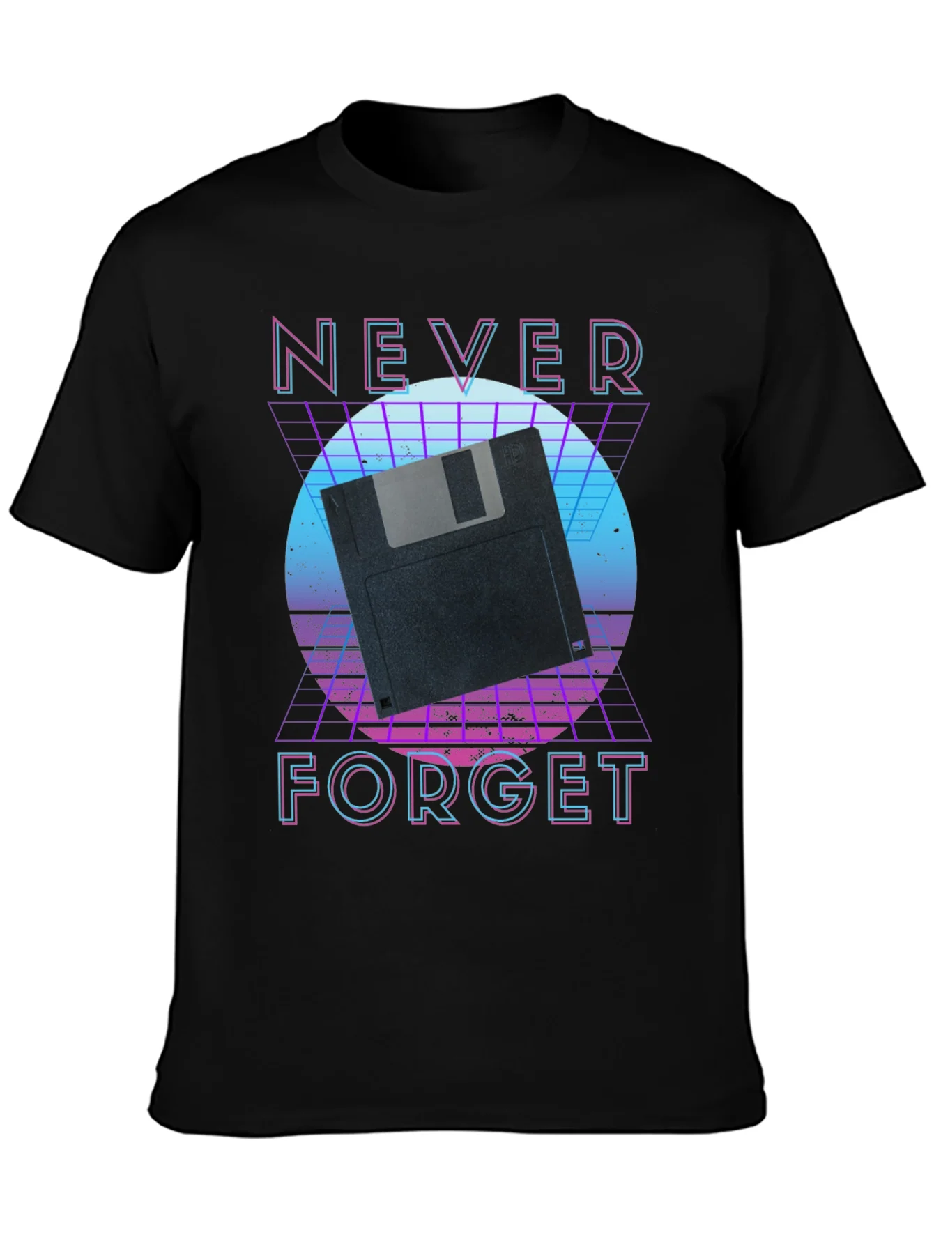Retro Floppy Disk T-Shirt - Never Forget Graphic Tee