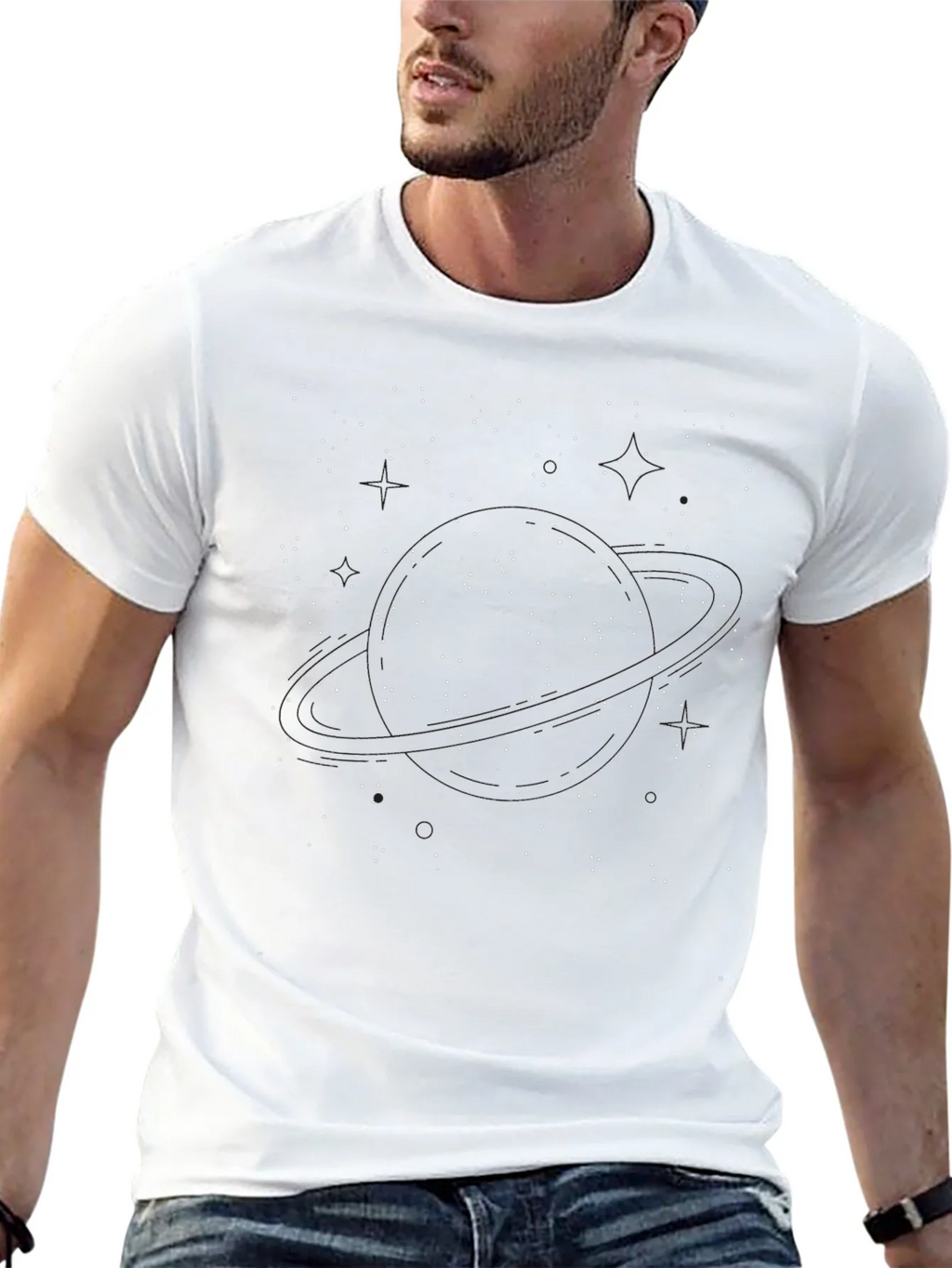 Constellation Print Black T-Shirt