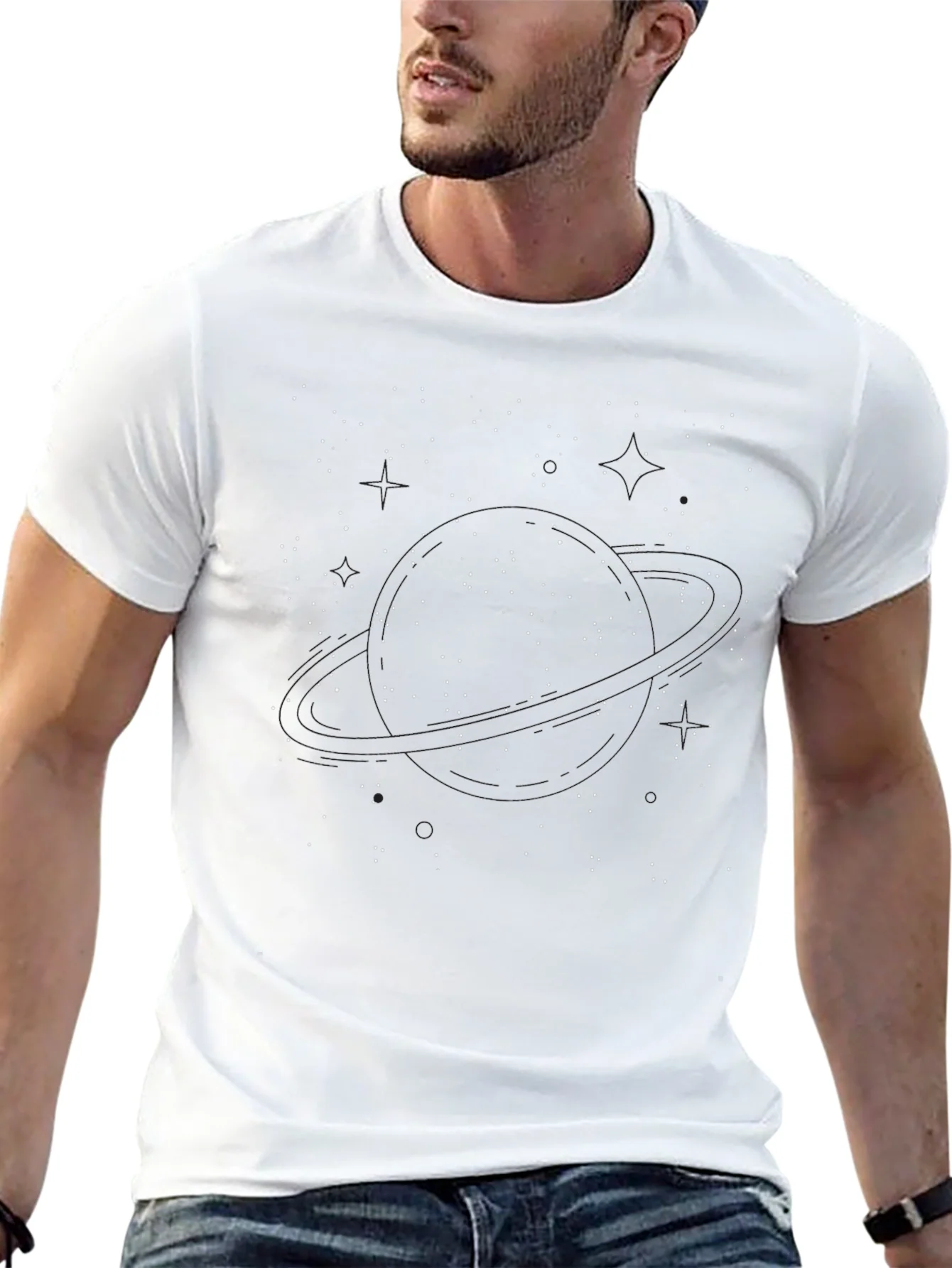 Constellation Print Black T-Shirt