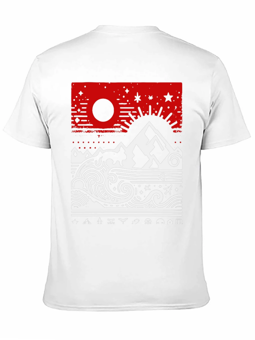 Abstract Mountain & Sea Graphic Tee