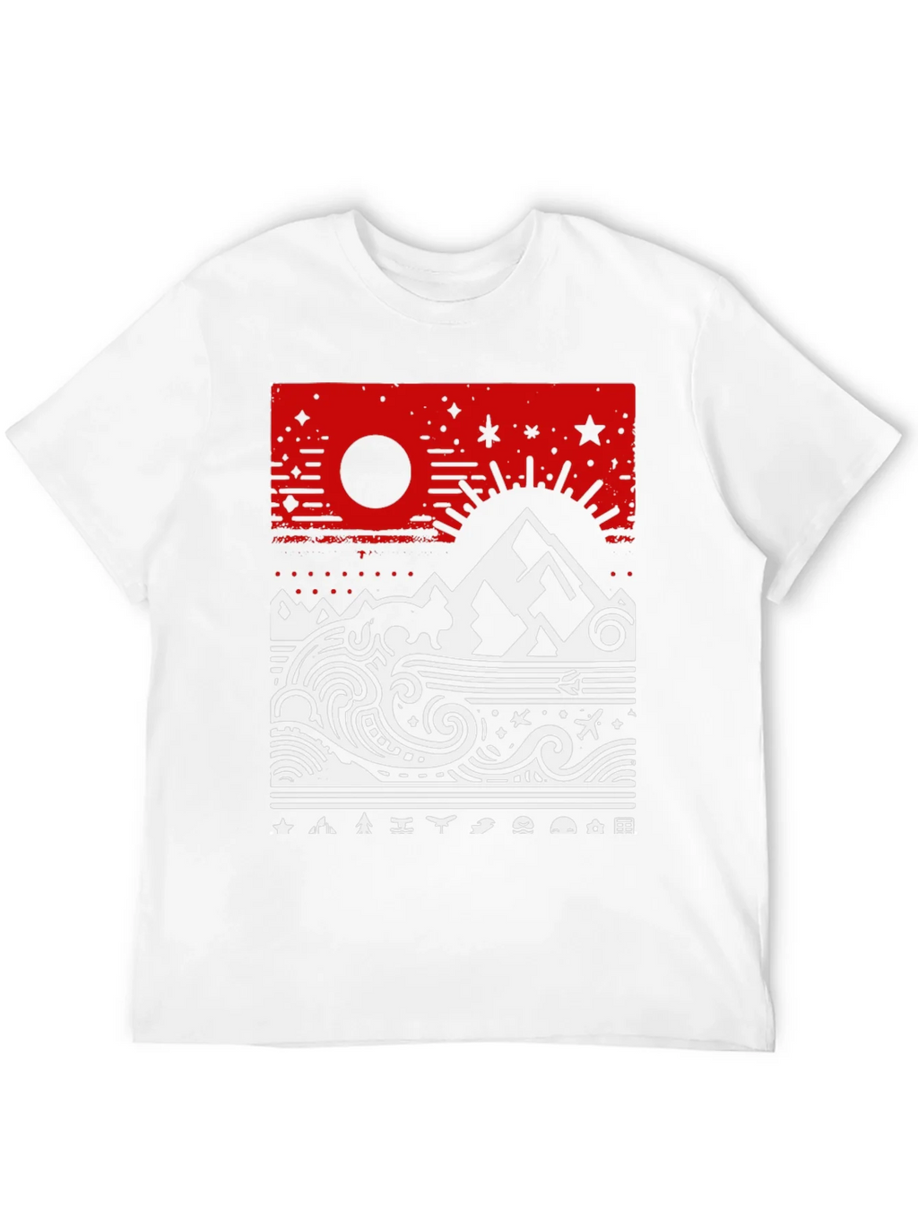 Abstract Mountain & Sea Graphic Tee