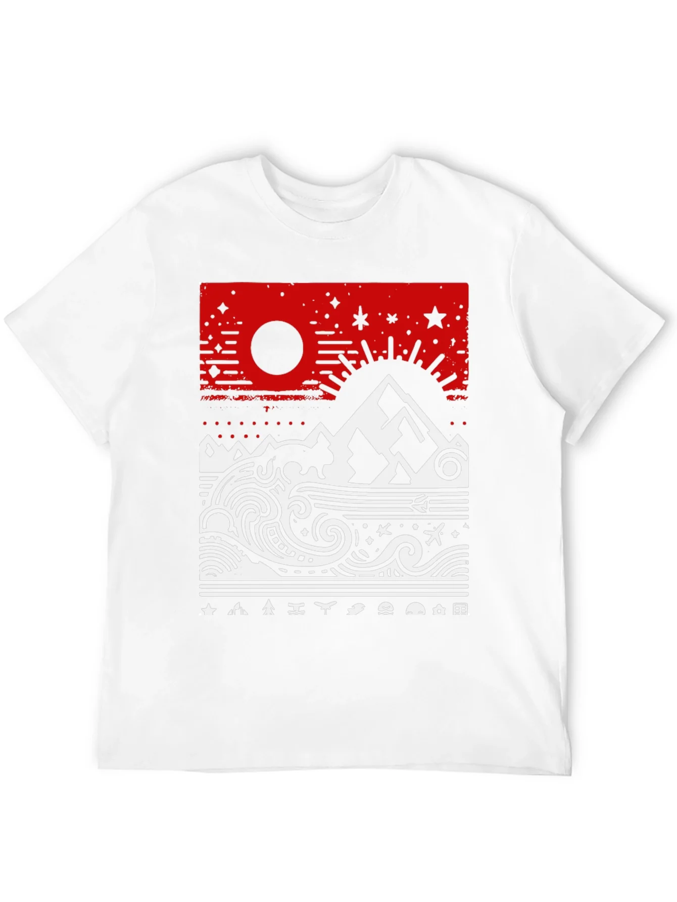 Abstract Mountain & Sea Graphic Tee
