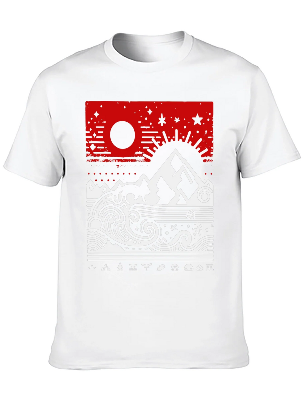 Abstract Mountain & Sea Graphic Tee