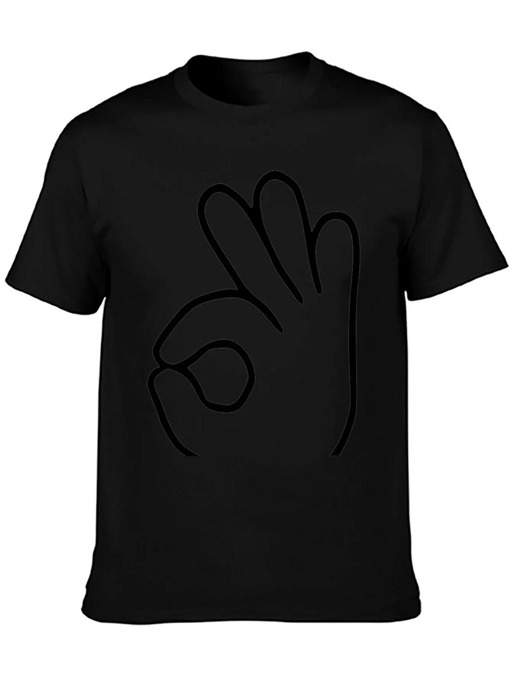 Funny Hand Gesture Black T-Shirt