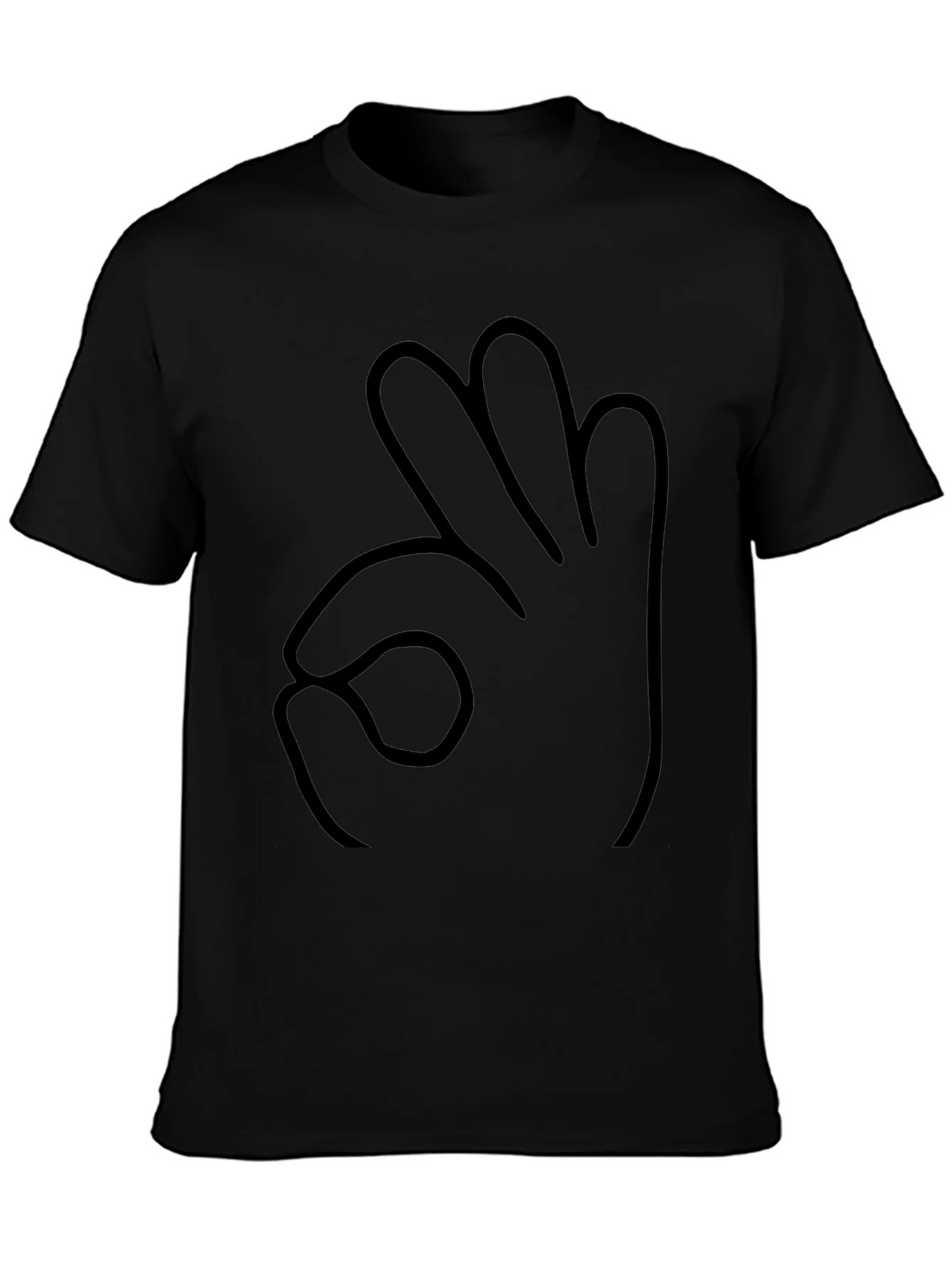 Funny Hand Gesture Black T-Shirt