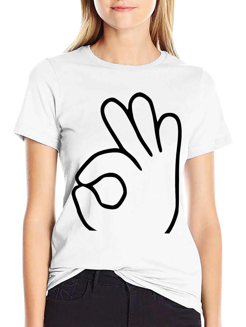 Funny Hand Gesture Black T-Shirt
