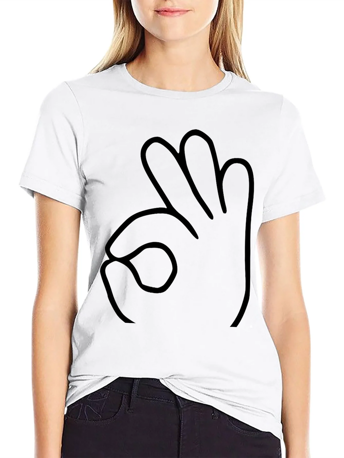 Funny Hand Gesture Black T-Shirt