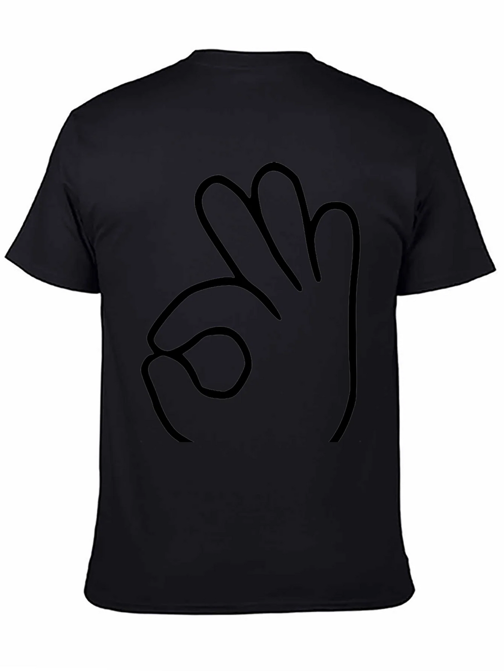 Funny Hand Gesture Black T-Shirt