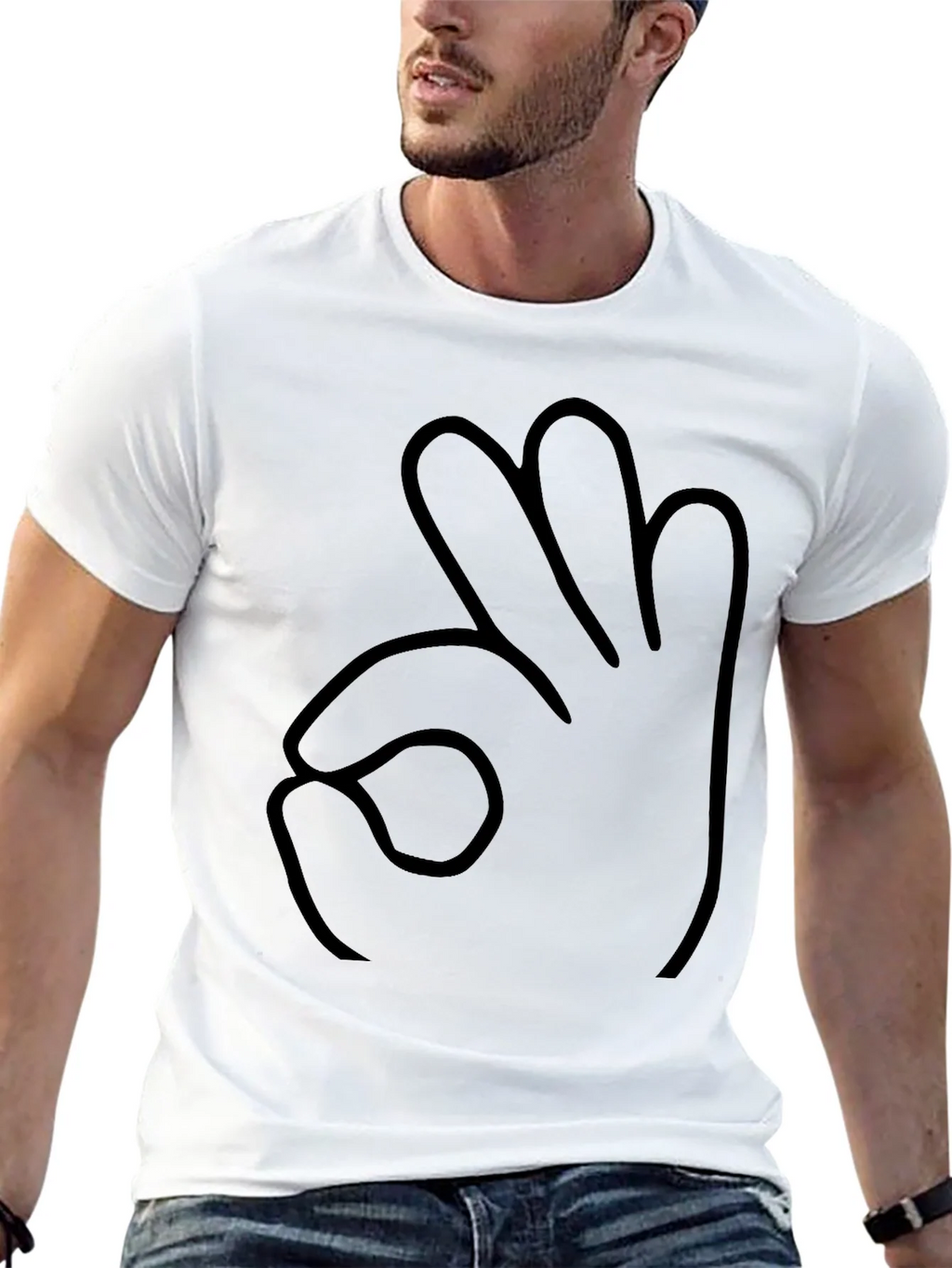 Funny Hand Gesture Black T-Shirt
