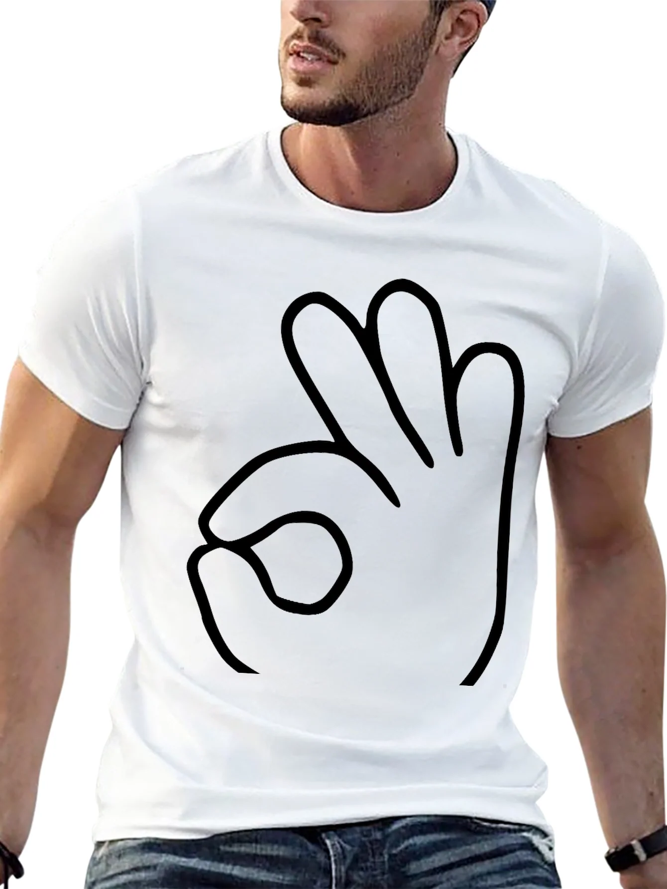 Funny Hand Gesture Black T-Shirt
