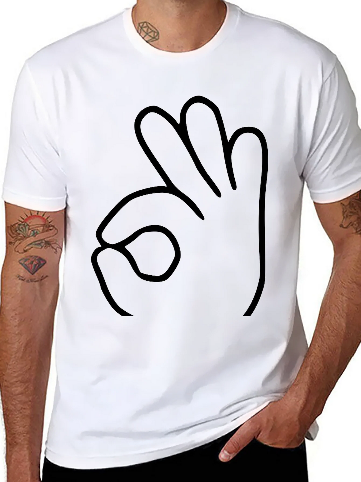 Funny Hand Gesture Black T-Shirt