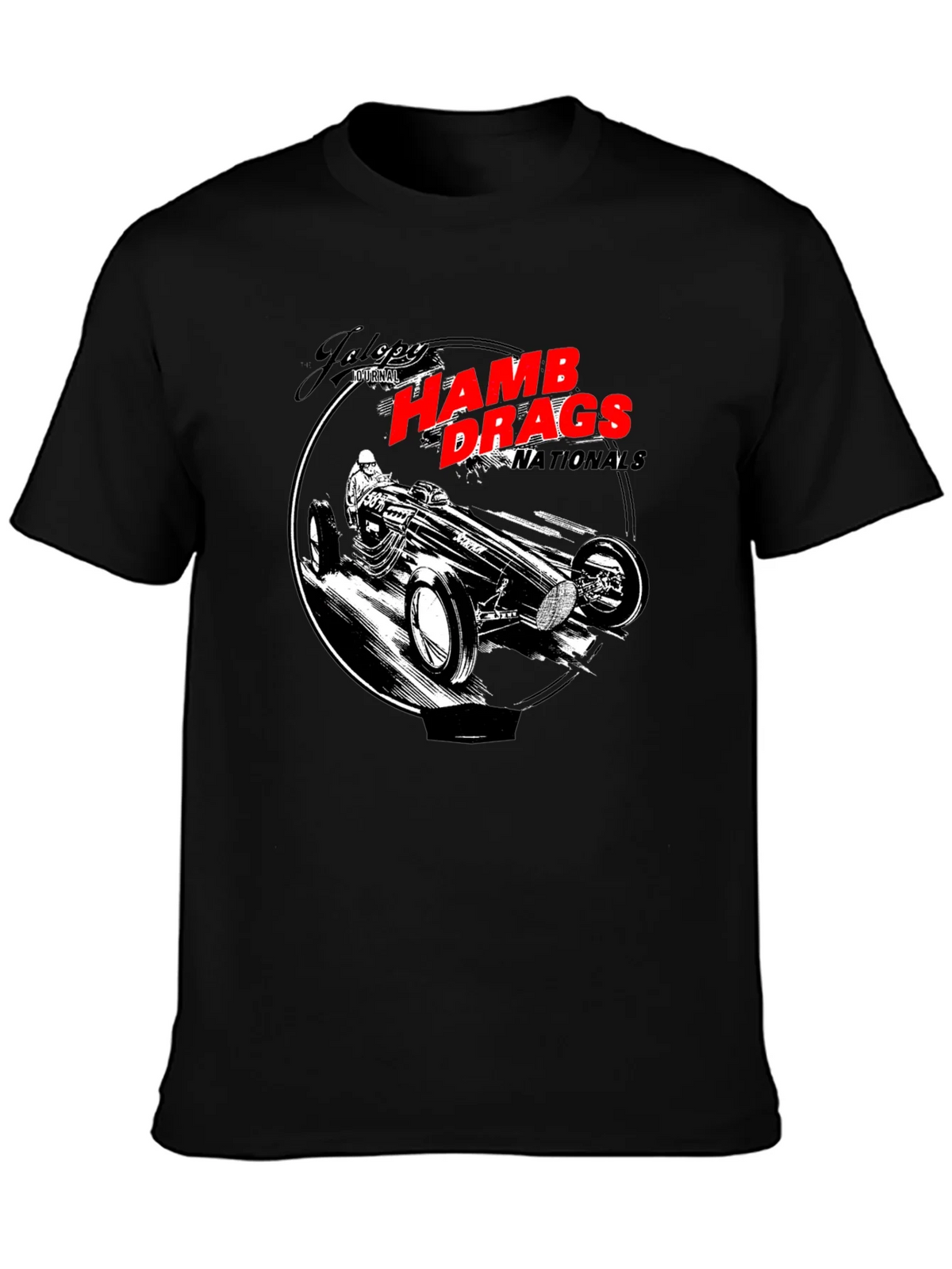 HAMB Drags Nationals Black T-Shirt Car Design