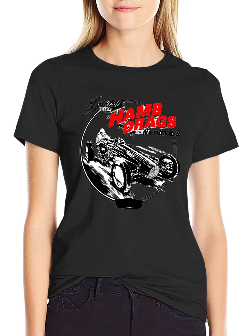 HAMB Drags Nationals Black T-Shirt Car Design
