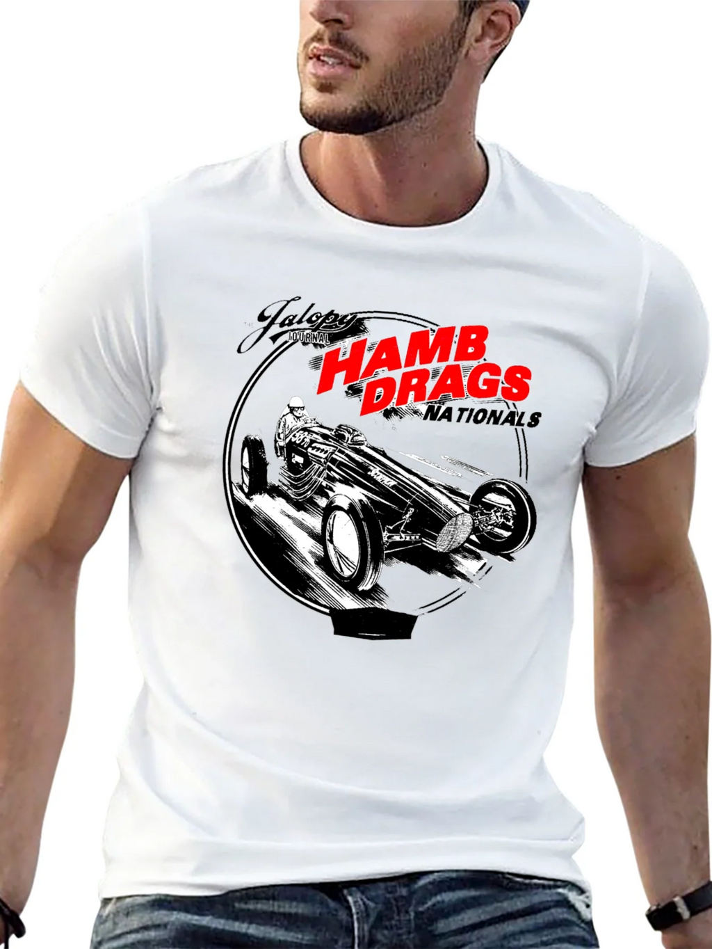 HAMB Drags Nationals Black T-Shirt Car Design