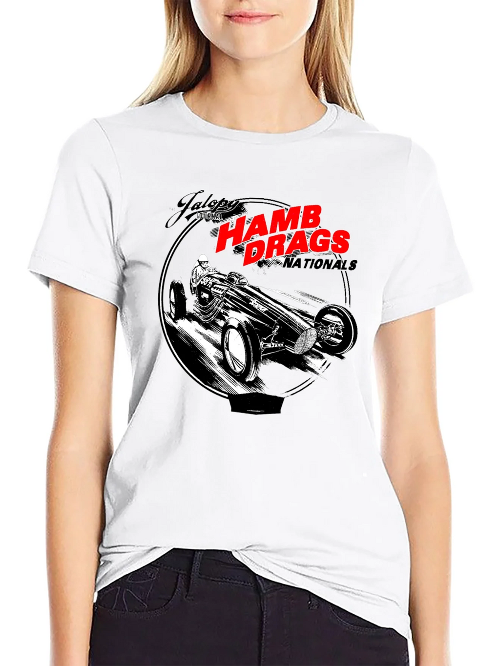 HAMB Drags Nationals Black T-Shirt Car Design