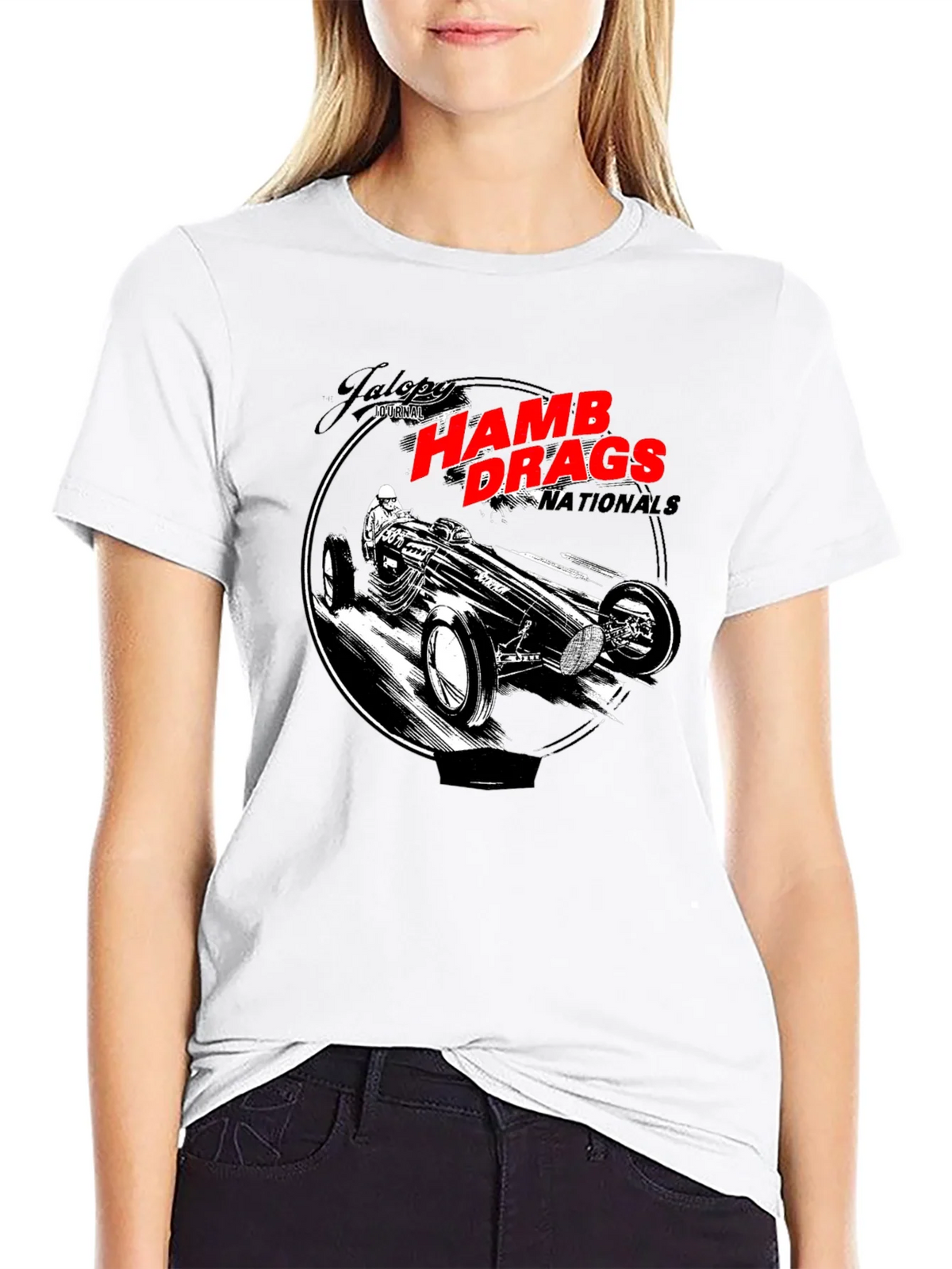 HAMB Drags Nationals Black T-Shirt Car Design