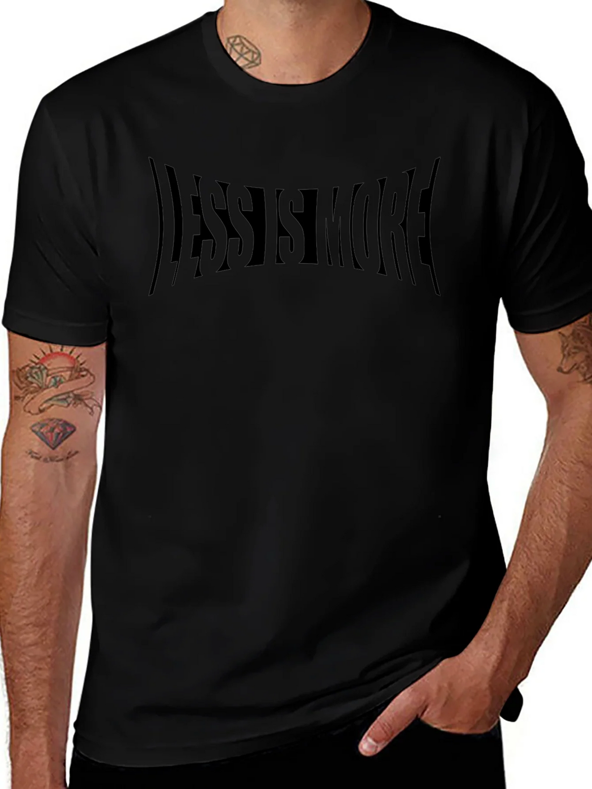 Less is More Graphic Tee - Premium Black Cotton T-Shirt