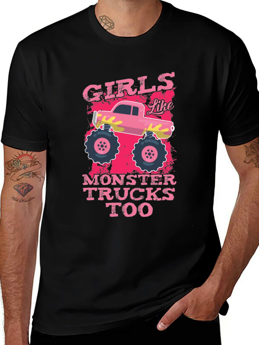 Girls Like Monster Trucks Tee - Graphic Print