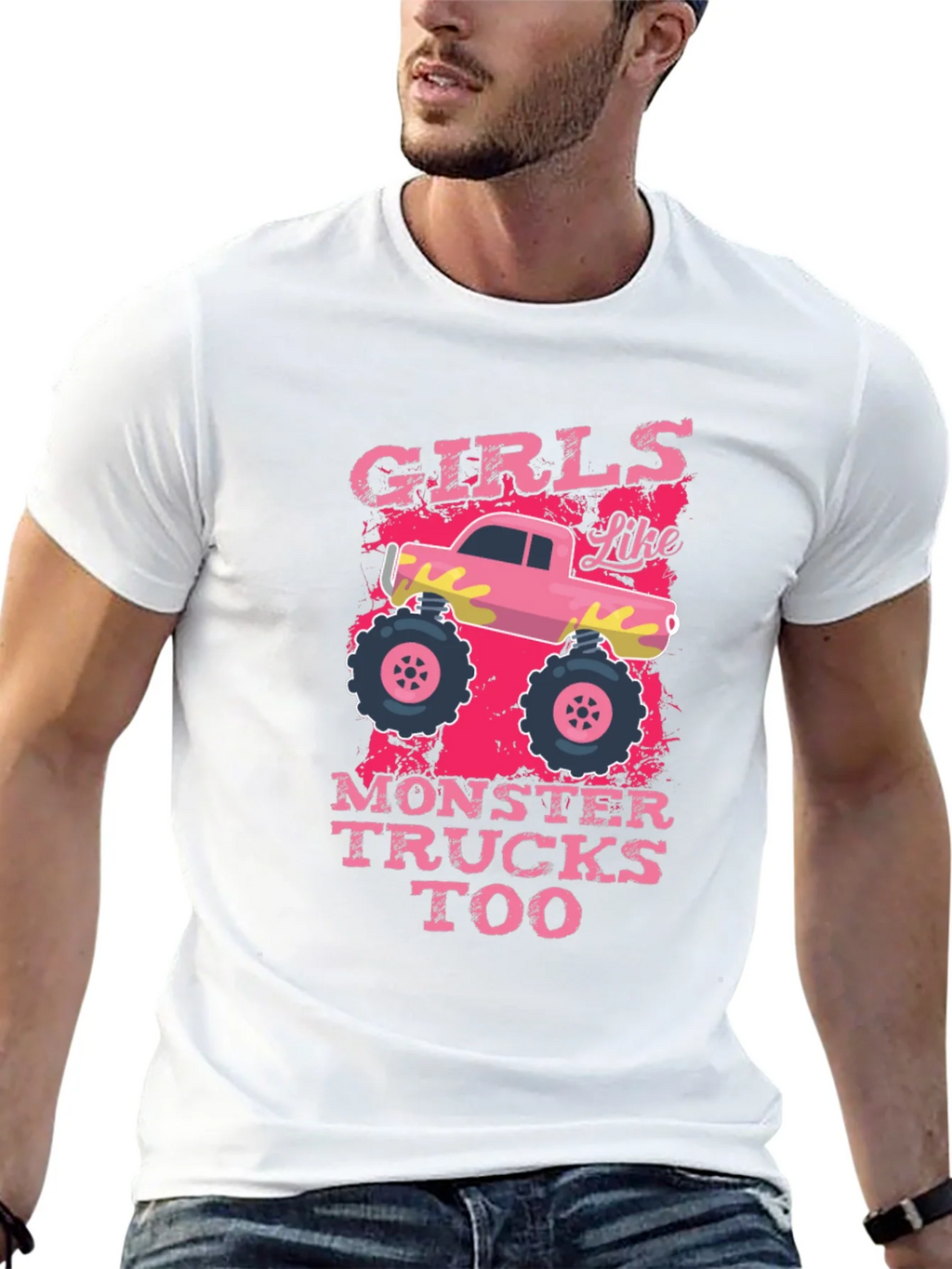 Girls Like Monster Trucks Tee - Graphic Print
