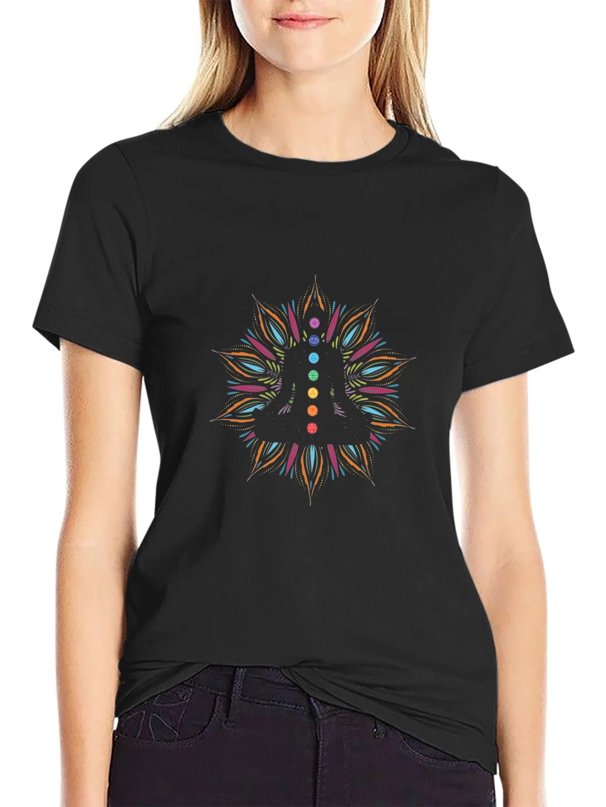Chakra Mandala Black T-Shirt