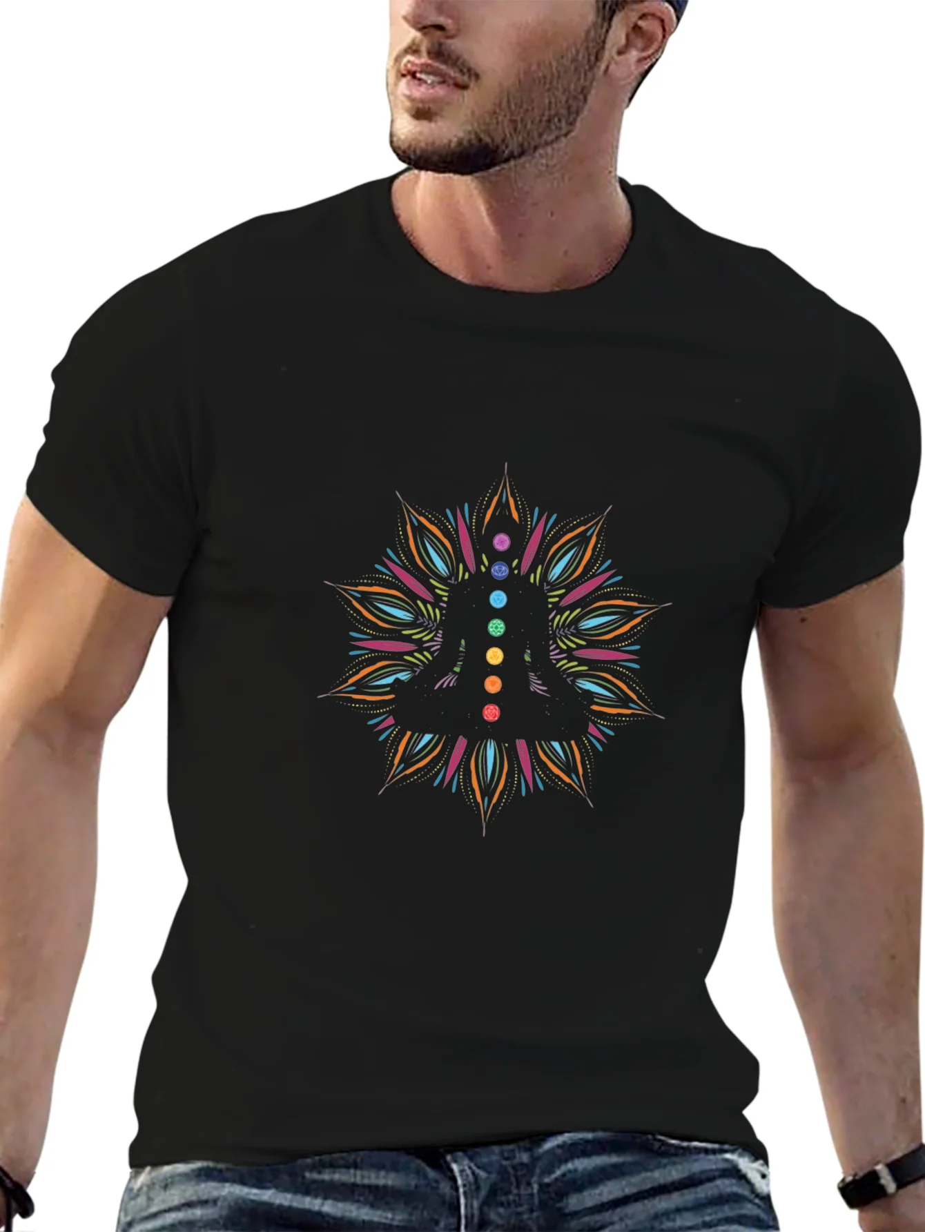 Chakra Mandala Black T-Shirt