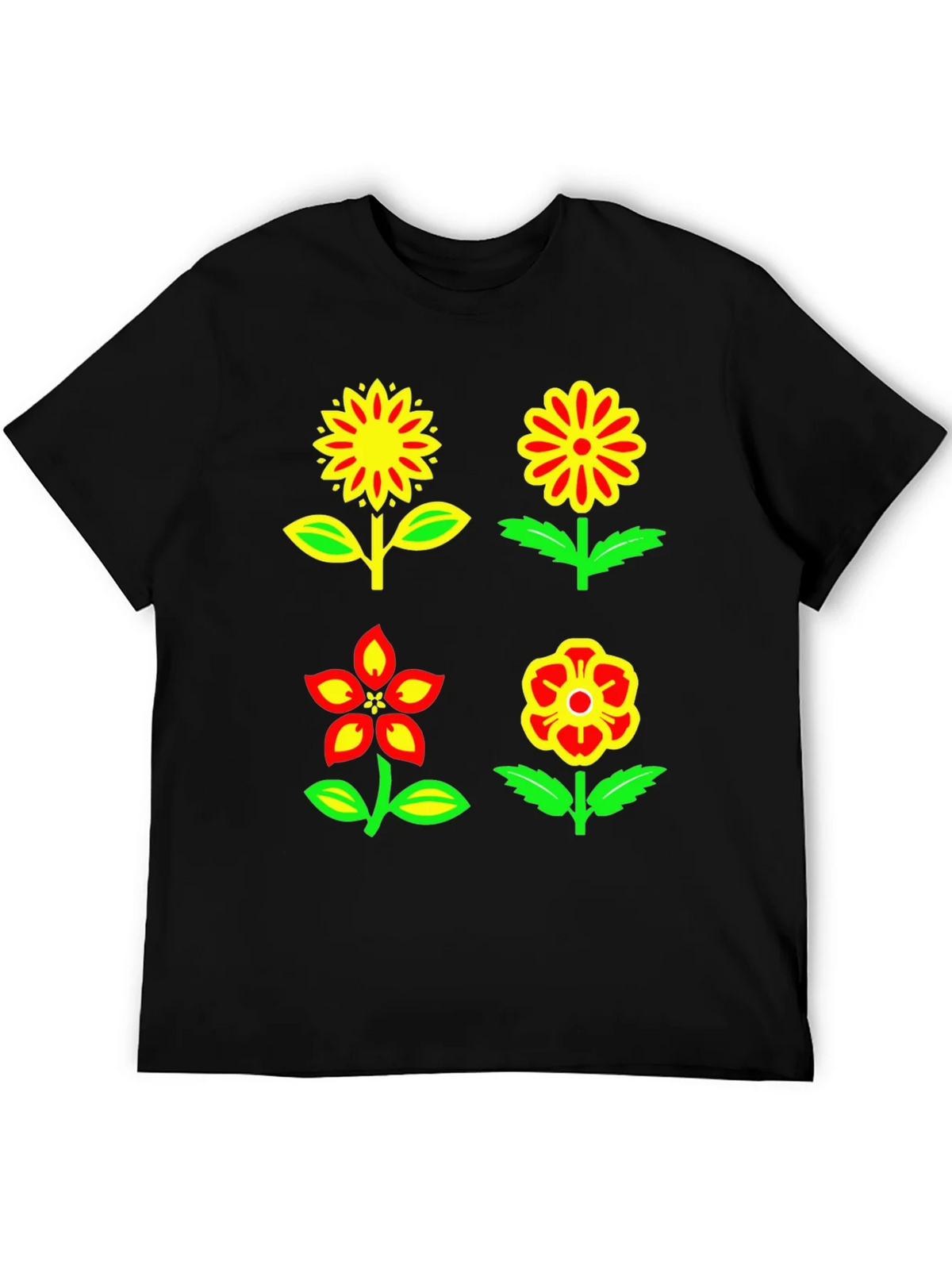 Floral Graphic T-Shirt - Bold Colorful Design