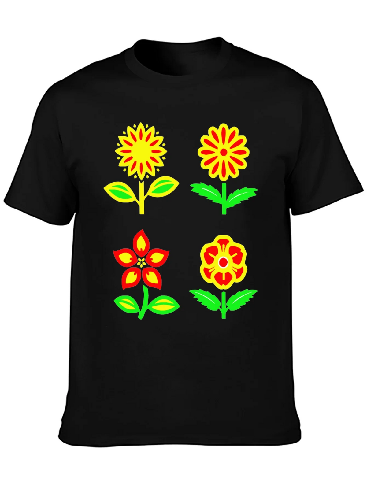 Floral Graphic T-Shirt - Bold Colorful Design