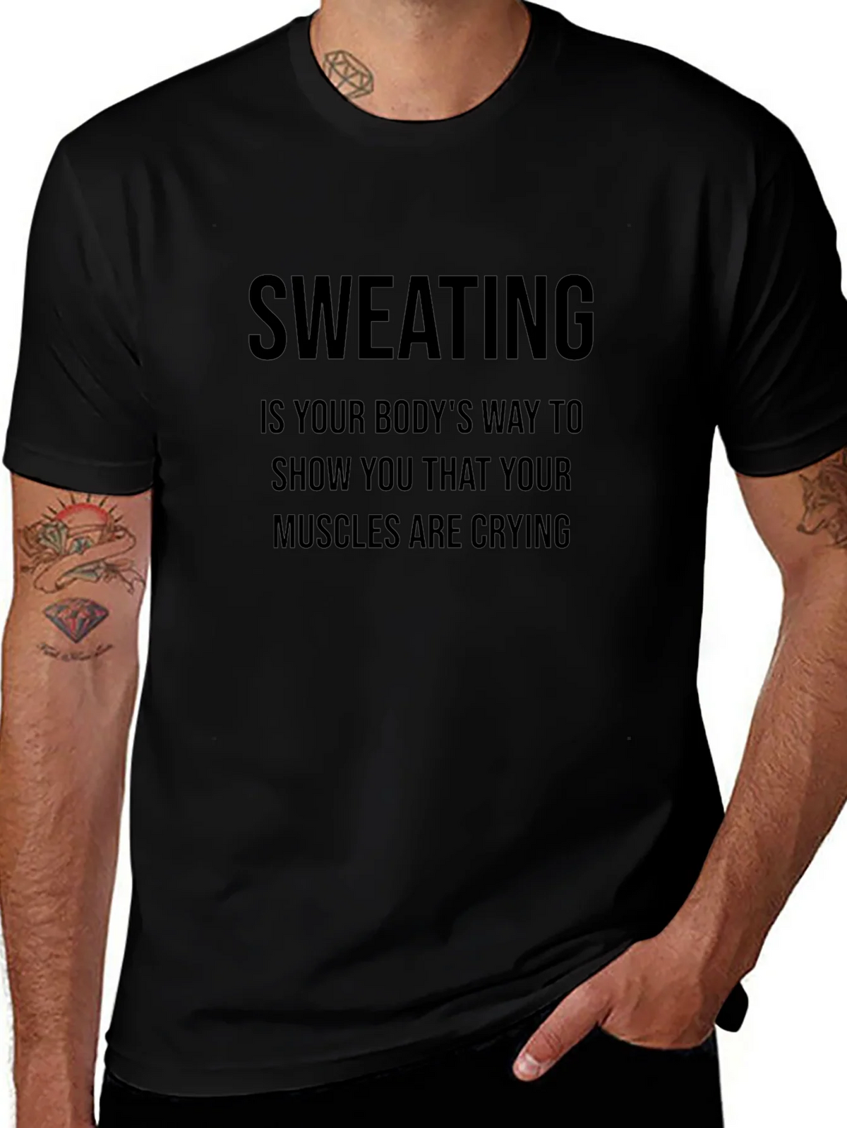 Sweating Muscles Graphic Tee - Workout Humor Shirt