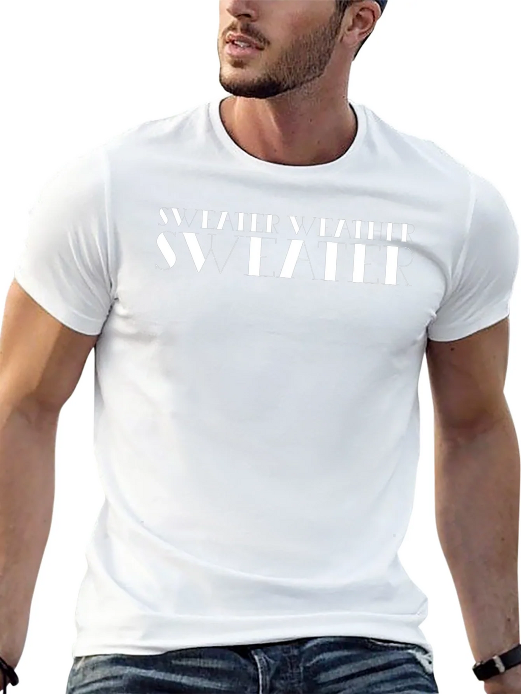 Stylish Sweater Weather Black Graphic T-Shirt