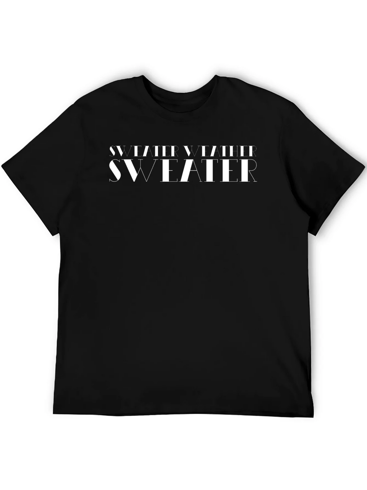 Stylish Sweater Weather Black Graphic T-Shirt
